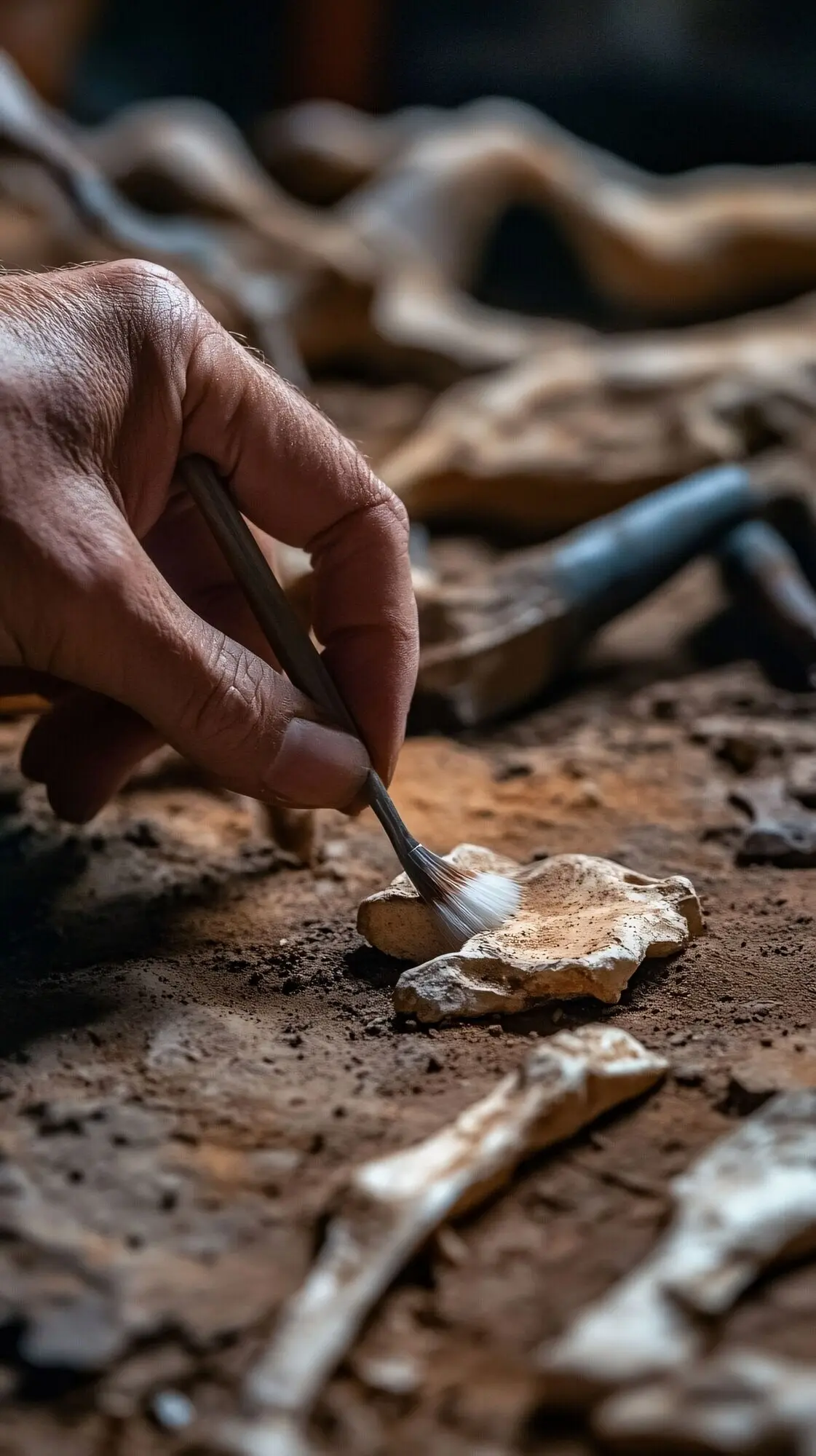 Szenerie einer archäologischen Stätte mit antiken Überresten und Entdeckungen.